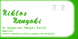 miklos manyoki business card