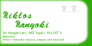 miklos manyoki business card